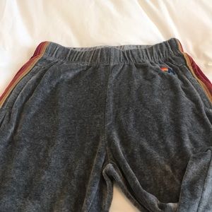 Aviator Nation wide leg velour sweatpants